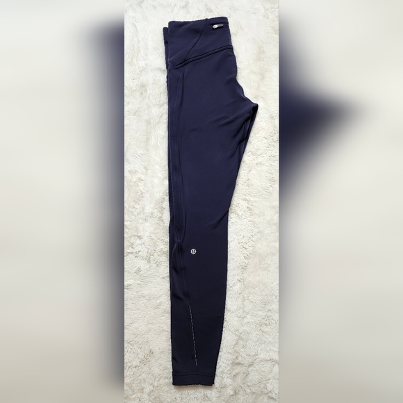 Lululemon Fast as Fleece Tight 28” Size 8 Midnight Navy Legging Active Run Lined - Picture 11 of 16